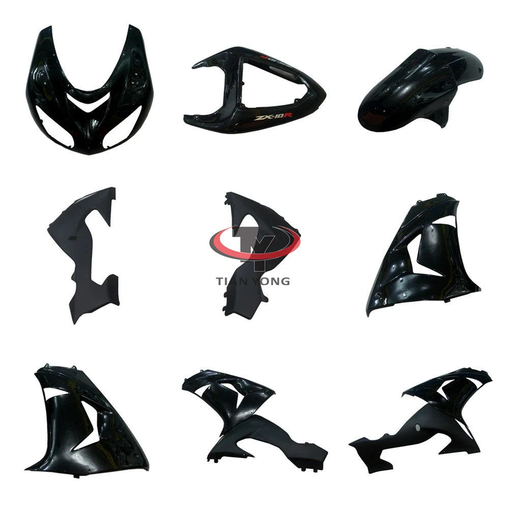 

Pack left right tail behind Side panel Injection Bright black Side panel Motorcycle For ZX10R 2006 2007 ZX 10R Bodywork Fairing