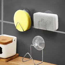 1/2/3Pcs Stainless Steel Suction Cup Drain Rack Sponge Holder Brush Soap Dishwashing Liquid Drainer Kitchen Sundries Organizers