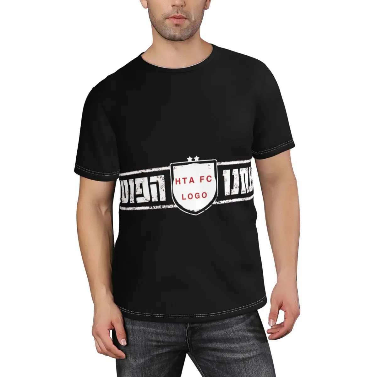 Hapoel Tel Aviv FC Men's Short-Sleeve Crewneck Cotton Shirt Novelty T-Shirt & Cool Design