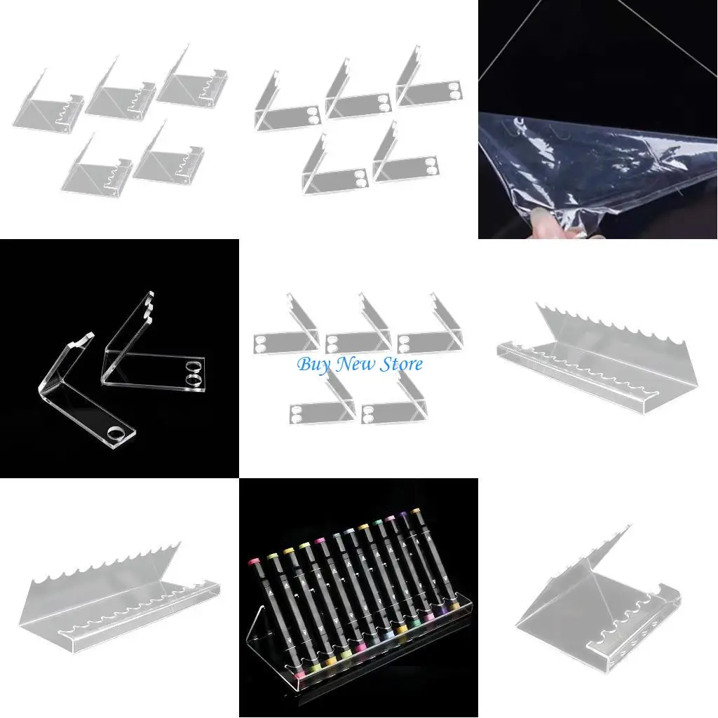 Organizador escritorio multiusos 20CE, soporte almacenamiento, soporte pluma estilográfica acrílico transparente