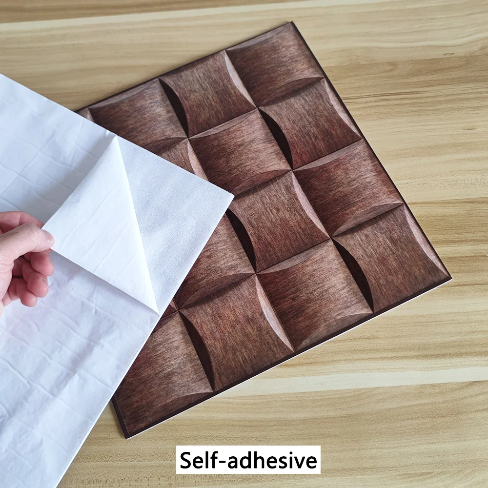 5/10PCS of Soft Pack Pattern Self-adhesive Wall Sticker, Brown Minimalist Style, PVC Material, Wall Decoration,Peel And Stick