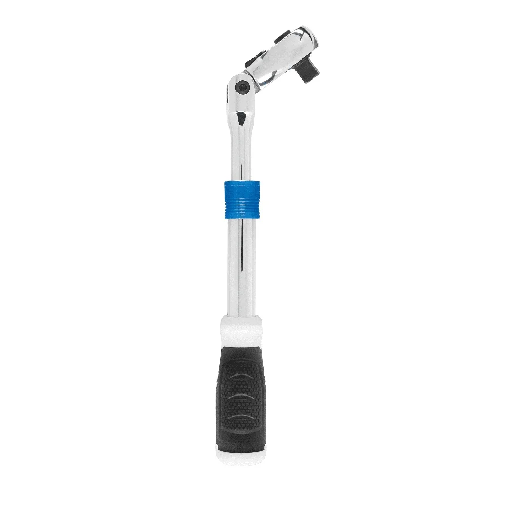 1/2 Inch Drive Extendable Ratchet Flexible Head Chrome Finish 90 Tooth Design Locking Handle Rust Resistant Tool