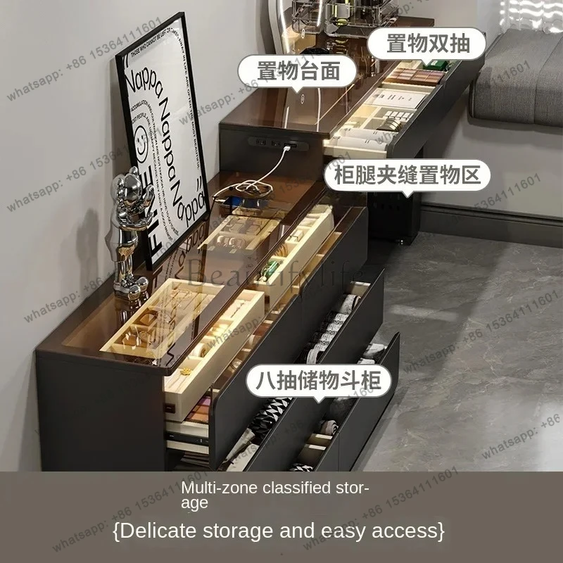 dresser integrated retractable ultra-thin small apartment bedroom bedside cabinet six bucket storage cabinet