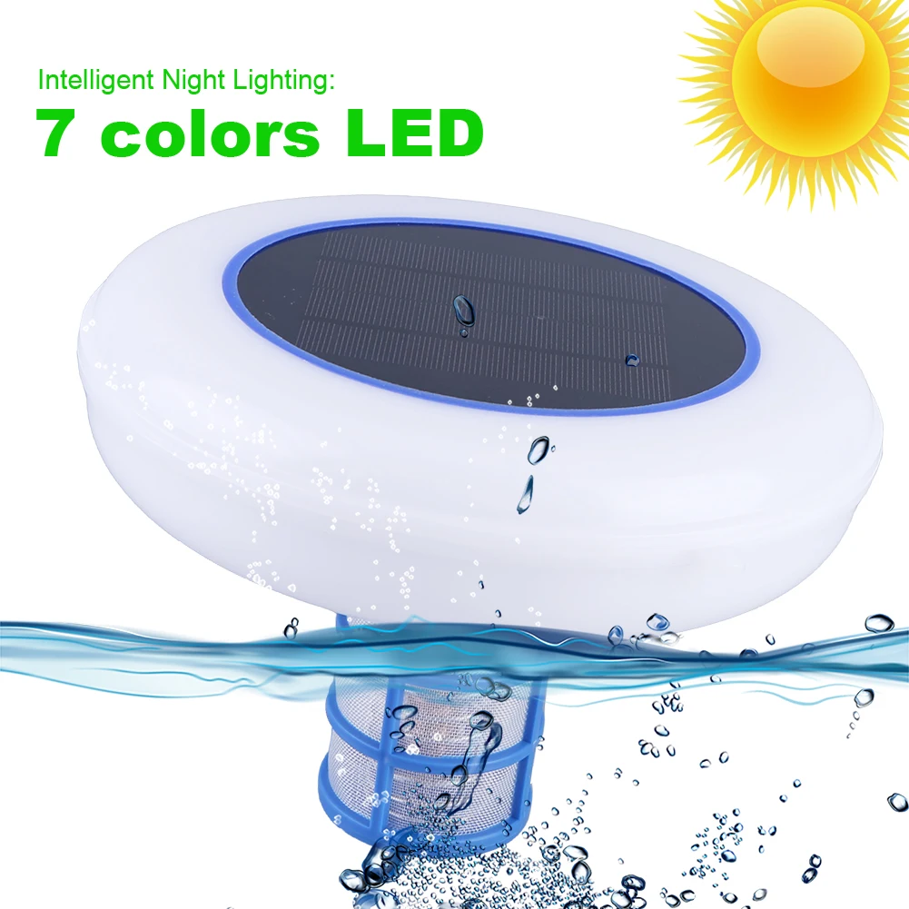 

Solar Powered Copper Pool Cleaner of Multi-Colored LED Night Light Pool Cleaning Purifier for Above Ground Pool Up To 35.000 Gal