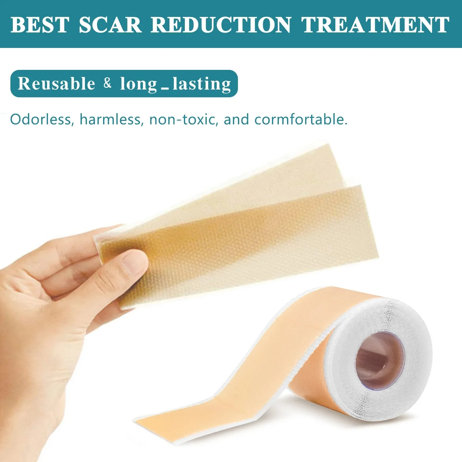 Silicone Scar Tape Roll Strips Reusable Scar Removal Sheets Scar Strips for Keloid C Section Surgery Burn Keloid Acne et