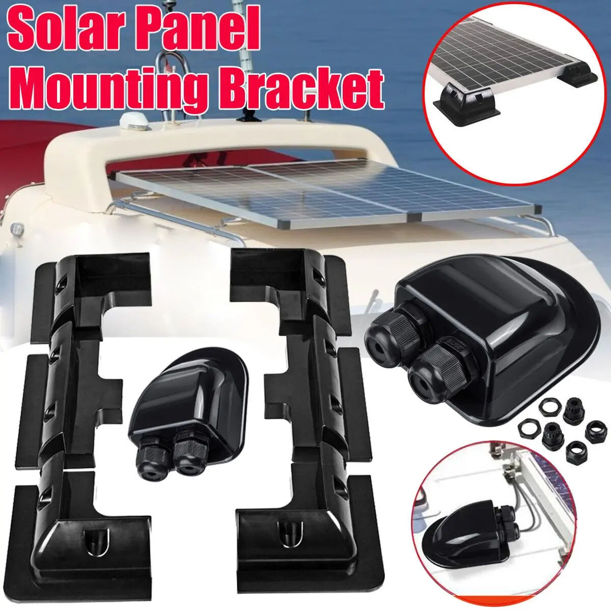 7 panneaux solaires photovoltaïques pour caravanes et yachts, adaptés aux yachts, camping-cars et caravanes.