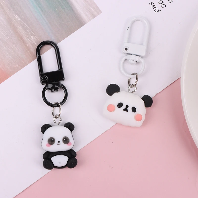 Piękny brelok do kluczy Panda Animal Sweet Girl Student School Bag Pendant Przyjaciel Prezent Czarno-biały Prosty wisiorek na prezenty dla dzieci