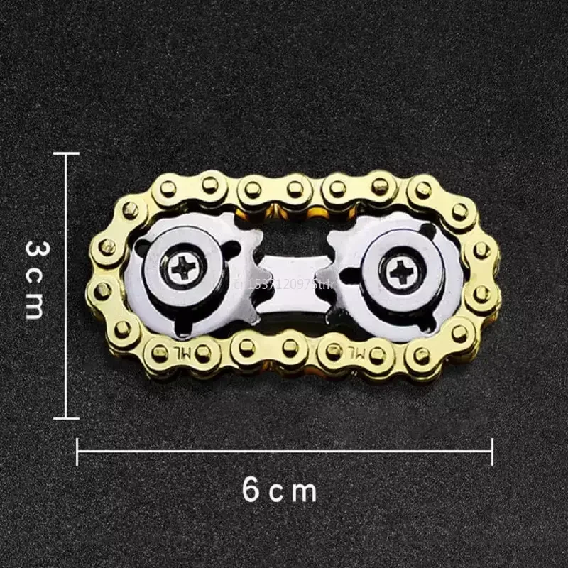 Piñones Flywheel para adultos y niños, giroscopio para la yema del dedo, Spinner antiestrés, ansiedad, cadenas de bicicleta de Metal, Spinner EDC,