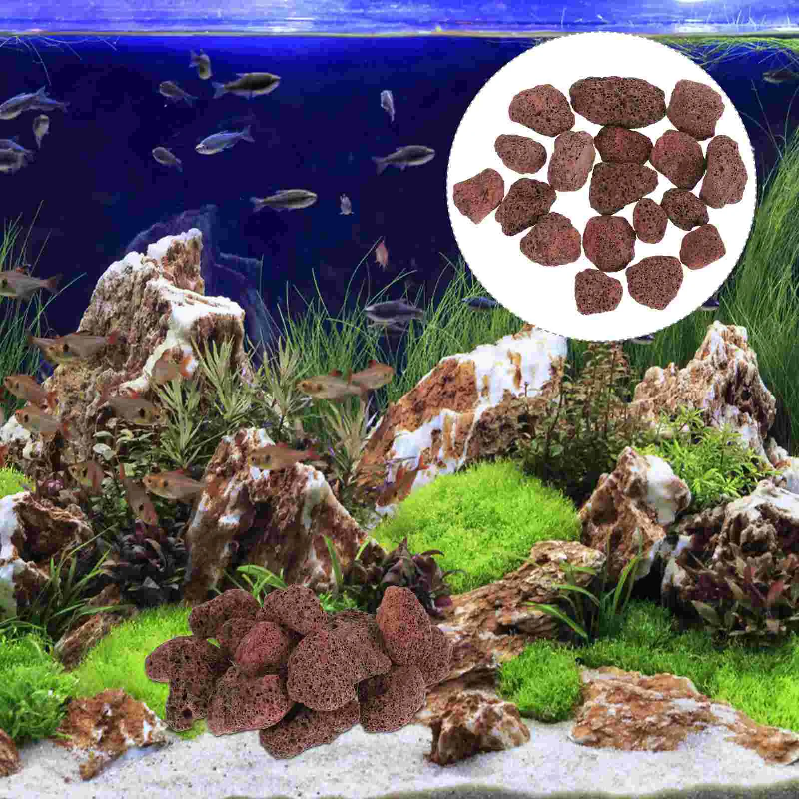 1 Bag of 450g Aquariums Volcanic Rocks Fish Tank Water Ornament Filter Material