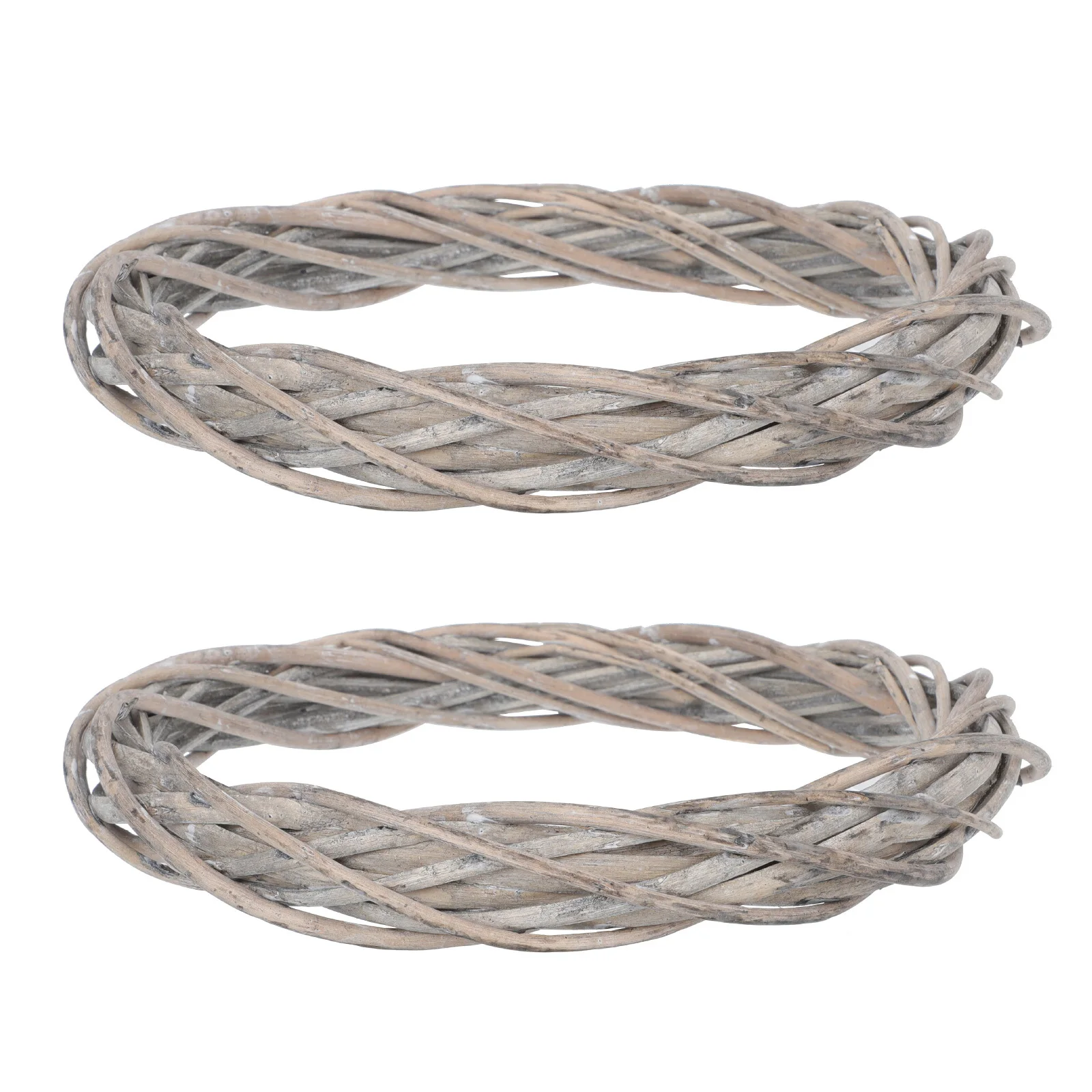 

2Pcs Creative Rattan Wreath Circle DIY Christmas Garland Loop Woven Christmas Wreath Prop Home Decoration Creative Woven Circle