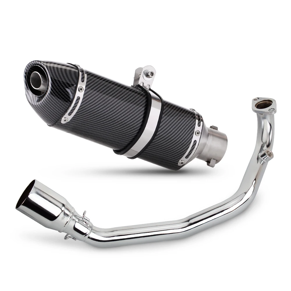 

For YAMAHA GY6 200CC motorcycle exhaust full system stainless steel front link pipe escape moto R77 muffle