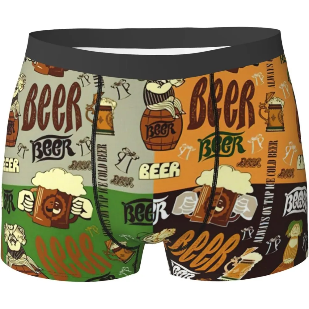 

Beer Print Men'S Underwear Boxer Shorts, Soft Comfortable Stretch Briefs For Everyday Use