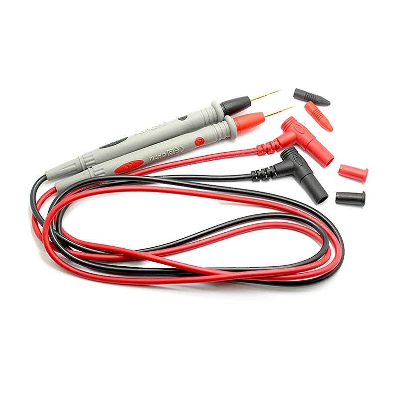 2Pcs Set Gold Plate Tip Needle Silicone Wire Probe Test Leads for Universal Digital Multimeter Tester Cable - view 5