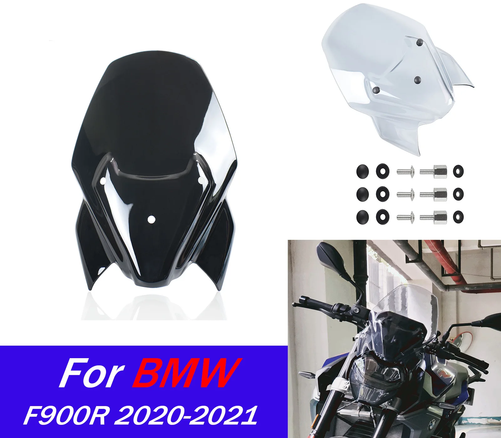 

Motorcycle Windshield Windscreen For BMW F900R 2020-2021 F900 R F 900R Front Wind Shield Screen Air Deflectors Accessories