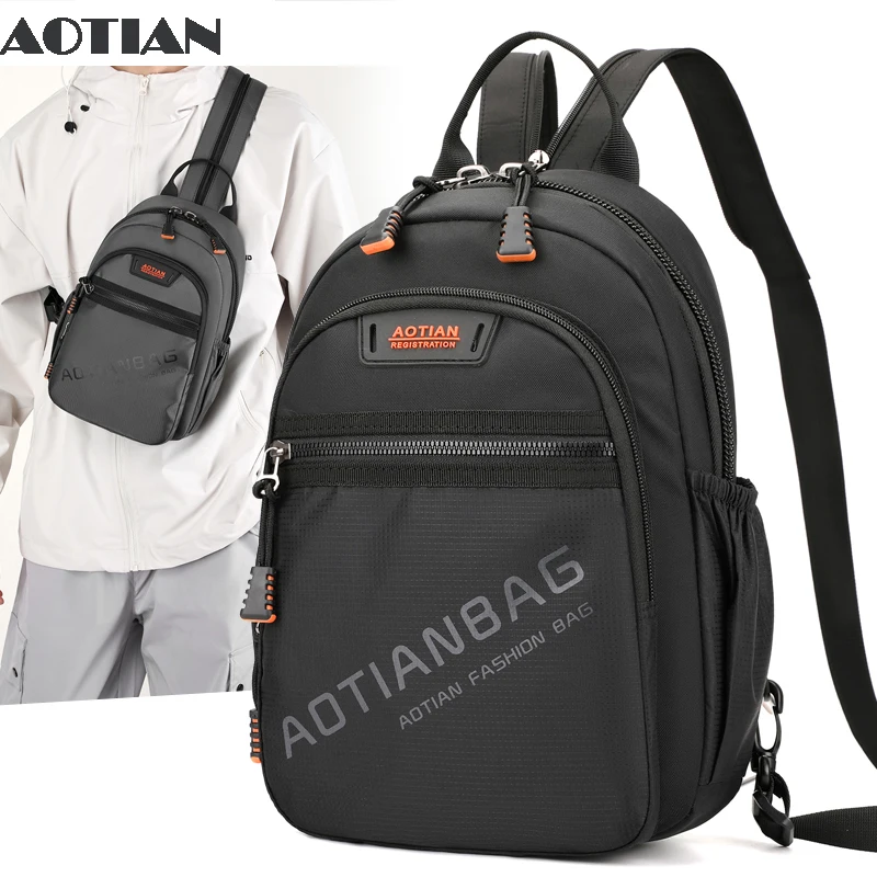 AOTIAN New Man's Chest bag Boy's Multifunctional Shoulder Bag Oxford Men Crossbody Bags Male Casual Travel Bag Retro Unisex