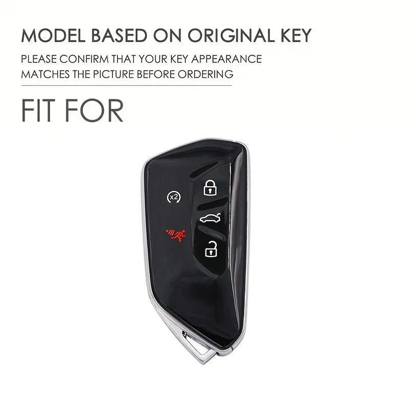 Autoschlüsselhülle für 2024-2025 VW Atlas Cross Sport 5-Tasten Smart Key Fob Ring Kettenhülle Zubehör – Detail 1