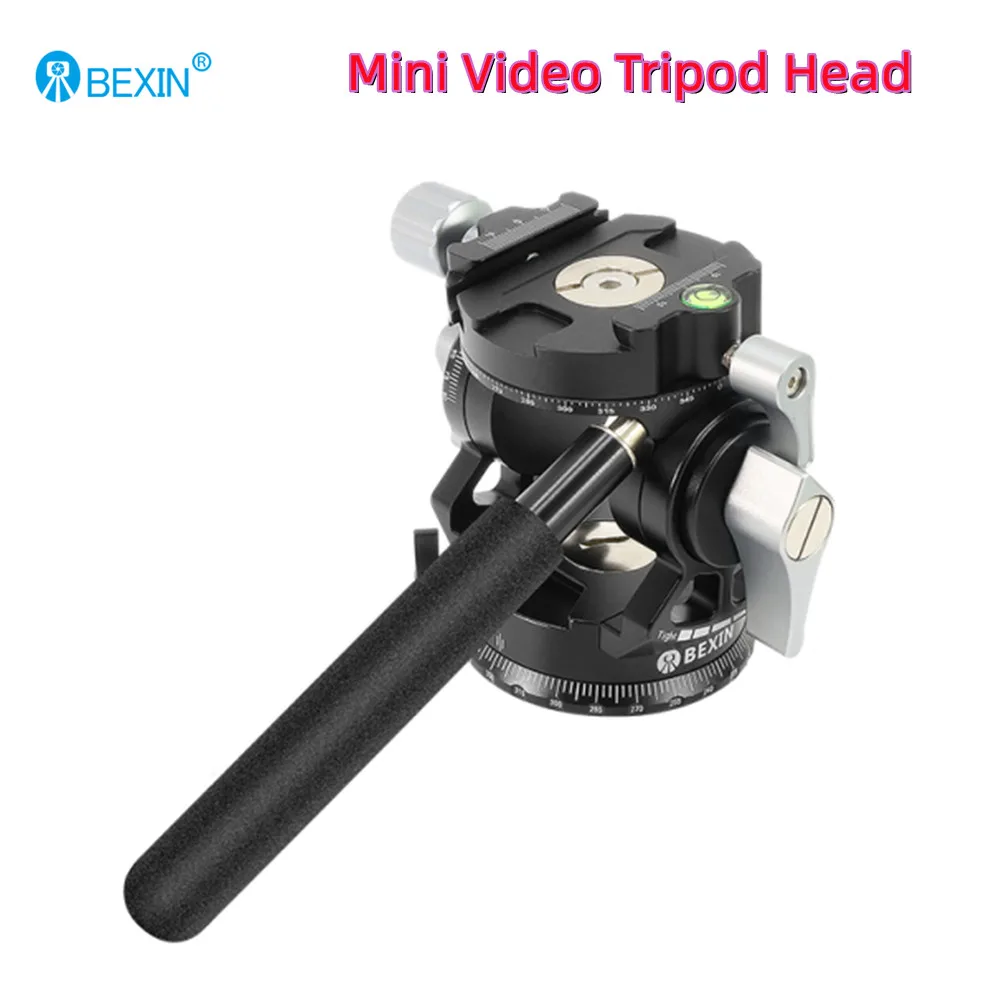 BEXIN DT-02S/03 Mini Video Tripod Head Double Panoramic Structure Lightweight Compact Fluid Video Head for DSLR Camera Tripod