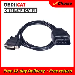 100CM CAR CABLE DB15 OBD 2 OBD2 Male to DB15 Male Cable OBDII extension CABLE diagnostic Tool Cable