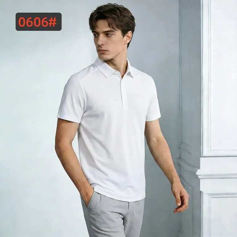 

Men'S POLO Short-Sleeve Summer Ice Silk Fashion T-Shirt Comfortable And Cool Casual Simple Turn-Down Collar Top