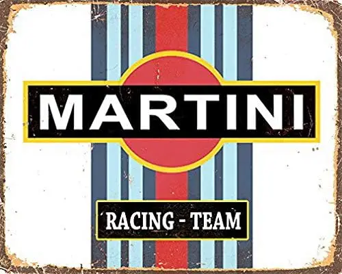 

Martini Racing Sign 12x8 дюймов металлический Винтажный стиль Ностальгический рекламный настенный знак-ретро искусство