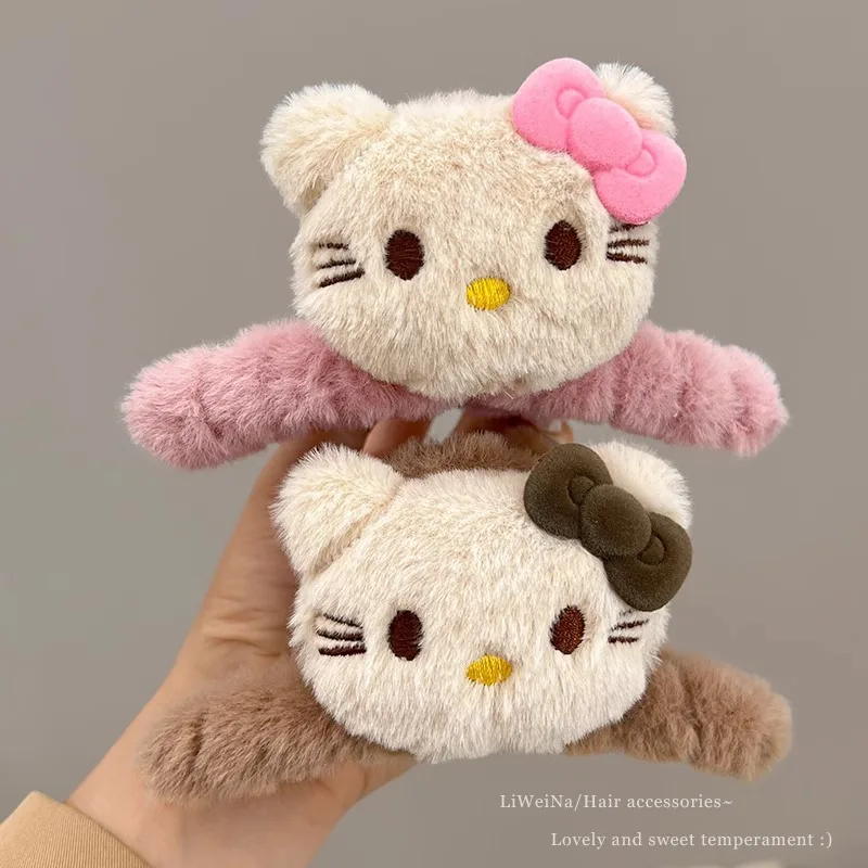

Милая заколка для волос Hello Kitty, большая, в корейском стиле, розовая, в форме акулы, для девочек, аксессуар для волос, подарок