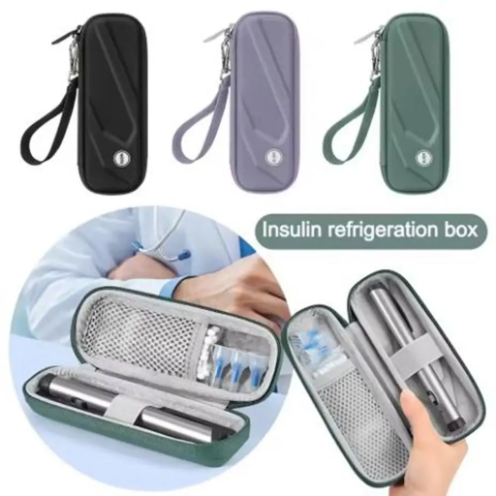 

Hard Shell EVA Insulin Cooling Bag Thermal Insulated Waterproof Translator Pen Storage Bag with Hand Strap Pill Protector Travel
