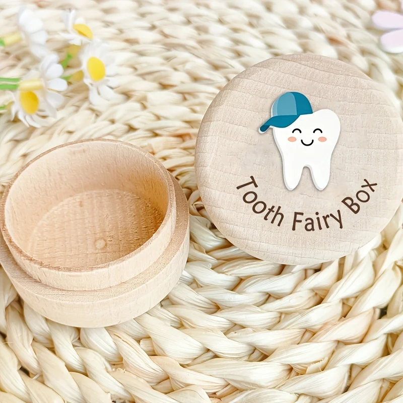 Childish Charm 2D Wooden Small Box Baby Teeth Fetal Hair Preservation Kit Precious Birth Souvenir Tooth Fairy Fantasy Gift