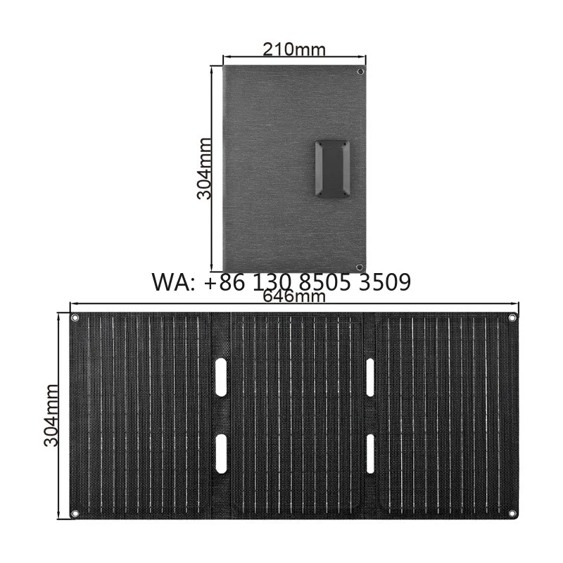 

Custom 30W Foldable Waterproof Lightweight Portable Solar Panel Type-C USB Port 5V-18V Solar Charger for Camping Outdoor
