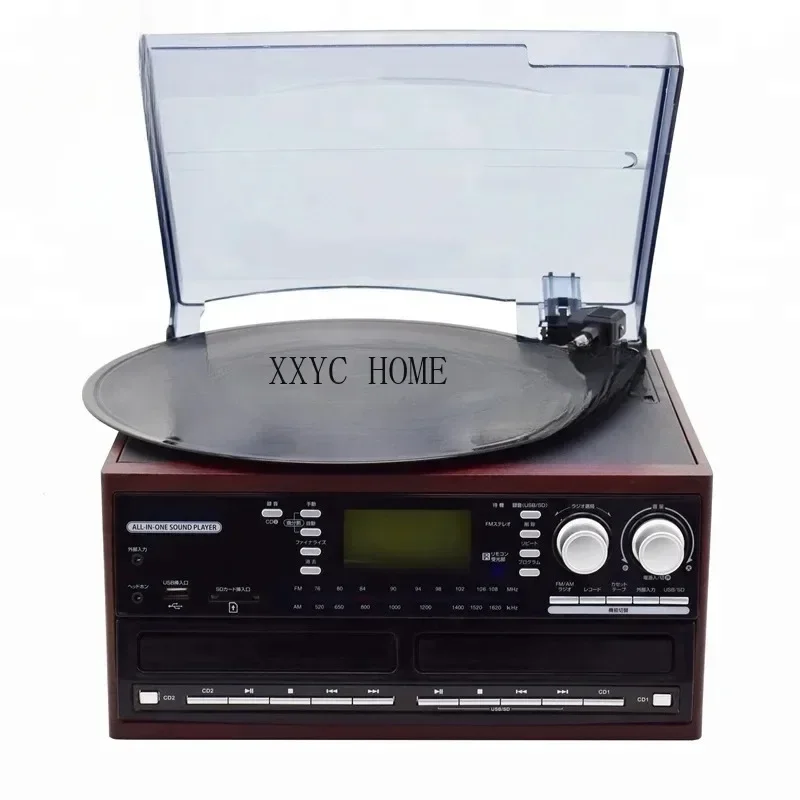 All in One Wireless BT Double Cd Music Vinyls Record Player,antique Gramophones for Sale