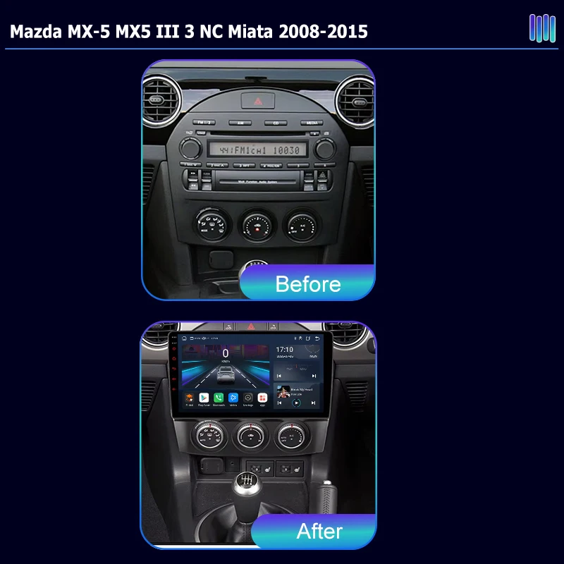 AI VOICE 9/10 inch Universal Android 13 Car Radio Autoradio android for Mazda MX-5 MX5 III 3 NC Miata 2008 2015with GPS Central