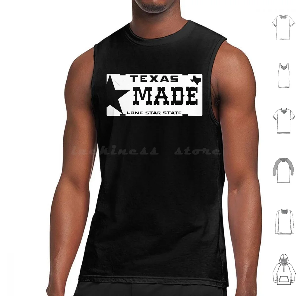 Camisetas sin mangas con estampado de matrícula Lone Star hechas en Texas, de algodón, con diseño de matrícula Lone Star hecha en Texas, Hog Made Swisher House
