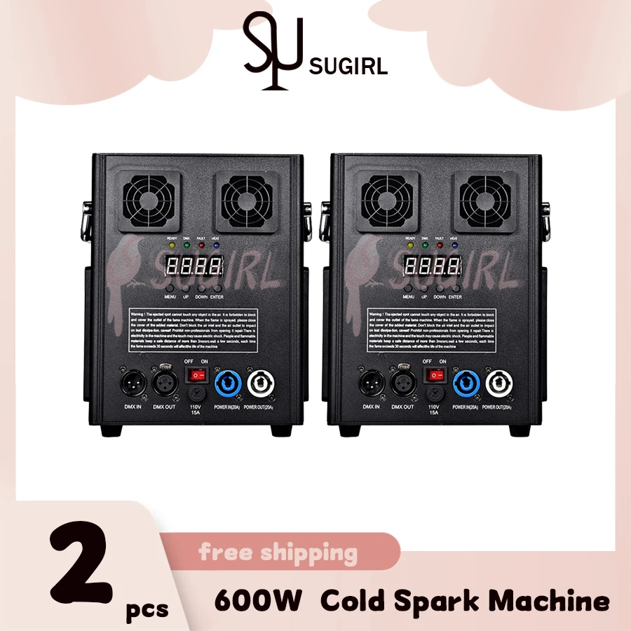 

0 Tax 2Pcs Lot 600W Cold Spark Machine DMX Fireworks Fountain Spark Stage Effect For Wedding Party Sparkler Special Equipment