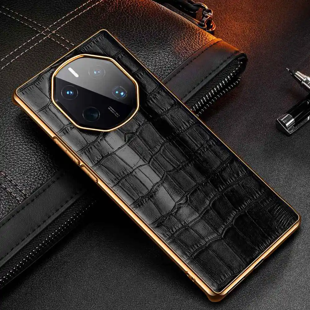 

Genuine Leather Cases For Huawei Mate 30 40 Mate40 P40 Pro + Plus Mate50 50 40 Rs Electroplate Coque Cover Phone Protector Case