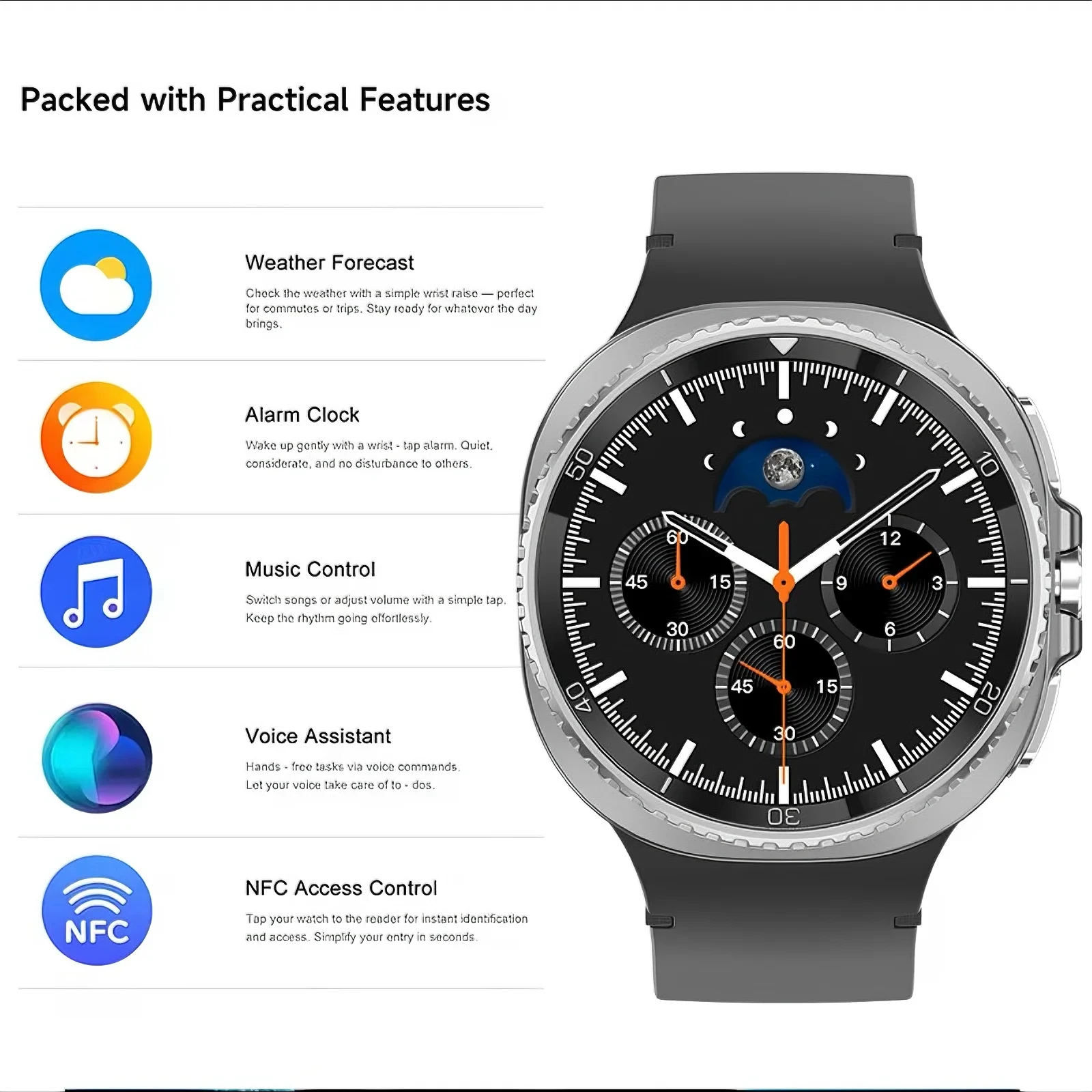 NEW GPS Compass NFC Sports SmartWatch 1.43'' Amorel Rotating Dial BT Call 3ATM Waterproof Newly Upgraded Smart Watches For Men