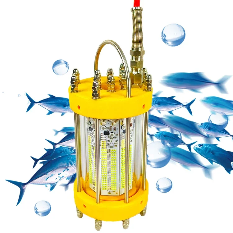 600W Green LED Underwater Fishing Lights Fish Attracting Light  IP68 Deep Water Squid   LED Salmon Farming Lamp