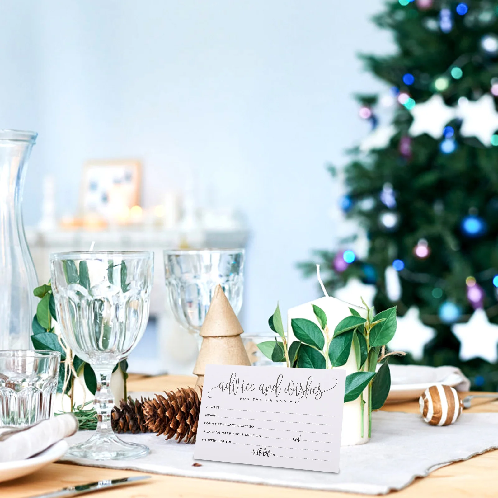 

50Pcs Wedding Table Cards Elegant Writable Blessing Cards Banquet Notes Wedding Wishes Writable Table Card