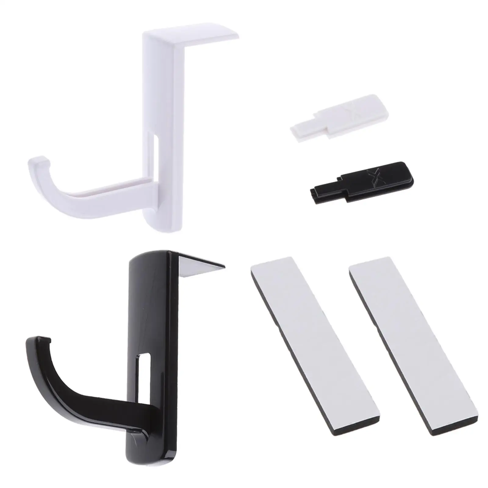 2x Headphone Hanger Holder Hook W/ Tape Sticker for Desk PC Display Monitor