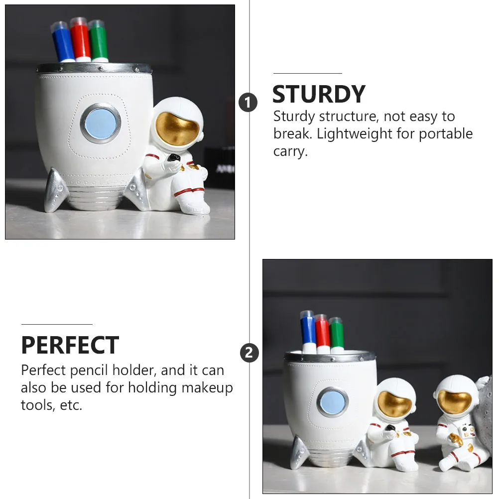 

1Pcs Spaceman Desktop Pen Holder Creative Pencil Pot Makeup Tools Container Stationery Organizer Storage for Home Office