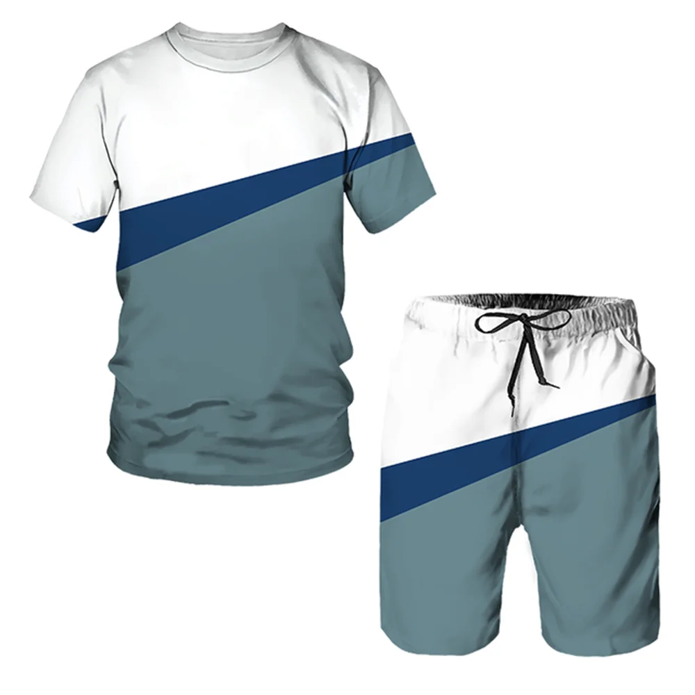 Men's Summer Sets Outdoor Running Fitness Sports Suit Short Sleeve Tees and Shorts 2 Piece Fashion Casual Gym T-shirt Man Outfit