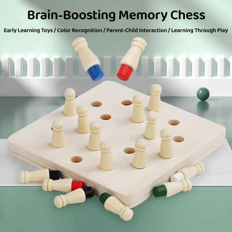 Memory Chess Toy: Match Colors to Build Brainpower Kids Play to Play Interactive Brain-Boosting Fun