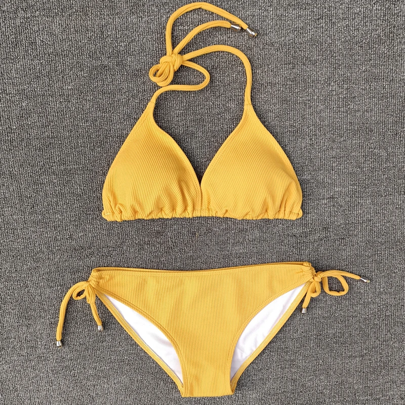 

Новинка 2024: Суперсексуальный купальник-бикини Ins Sle с эффектом пуш-ап для небольшой груди, большие размеры, из нейлона и спандекса