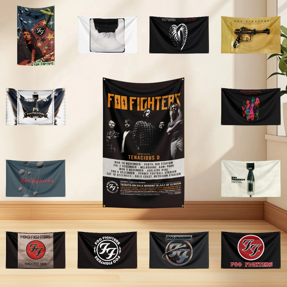 

3x5ft F-Fo-o-Fighters Flag Professional Flag Polyester Digital Printing Flagge Banner For Decoration Garage Room Home