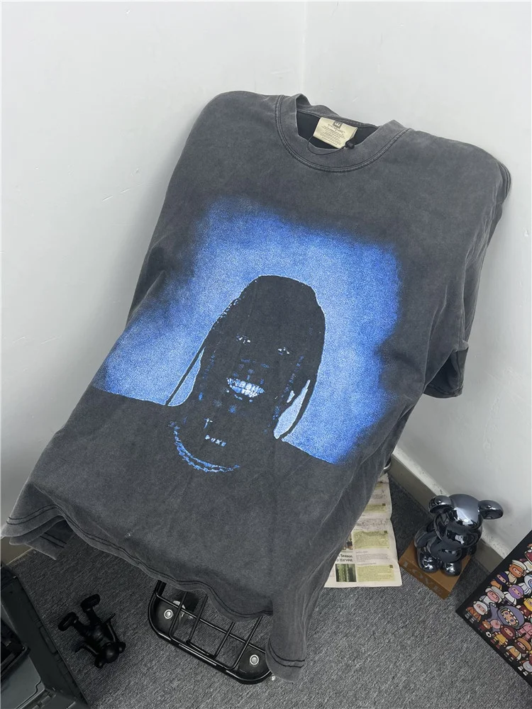  Utopia Tour Vintage Washed Short Sleeve T-Shirt Breathable Cotton Crew Neck Printed Casual Top for Couples Summer Wear