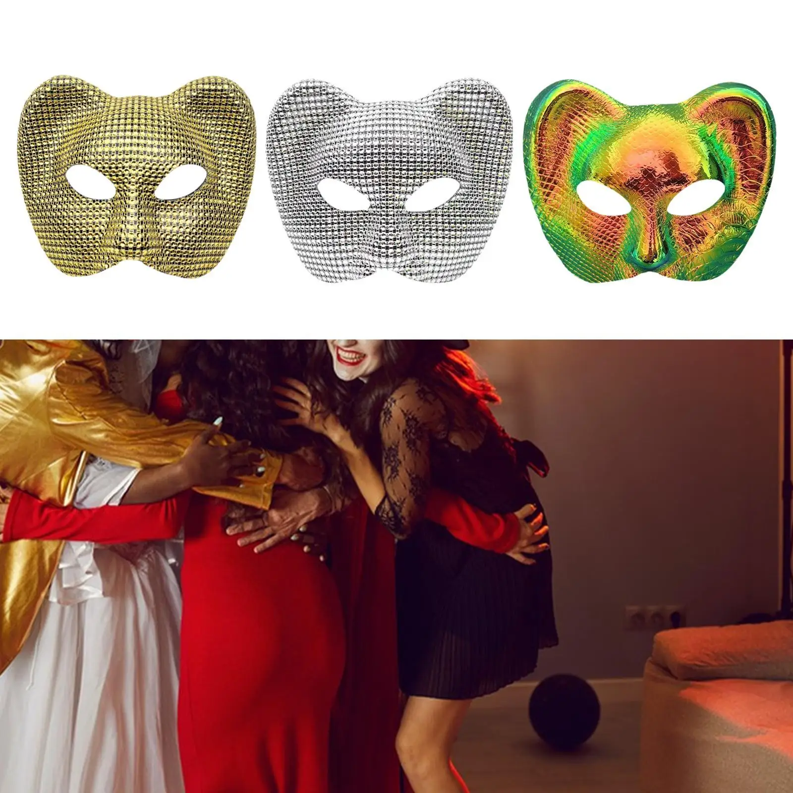

Leopard Mask Dress up Cosplay Prop with Elastic Band Photo Prop Half Face Mask