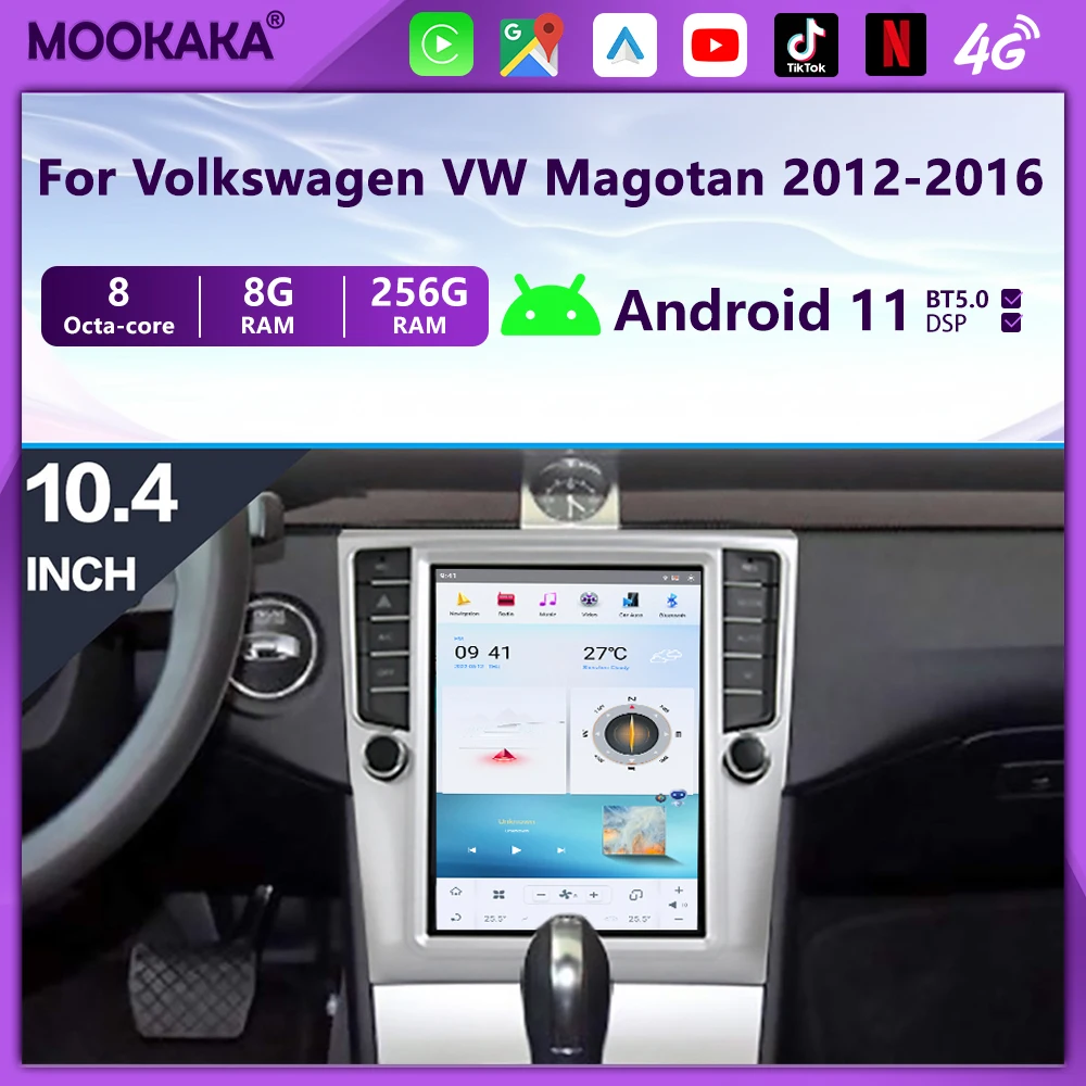 

Vertical Style Screen Android Car Multimedia Player For Volkswagen VW Magotan 2007-2015 GPS Audio Radio Stereo Head Unit WIFI