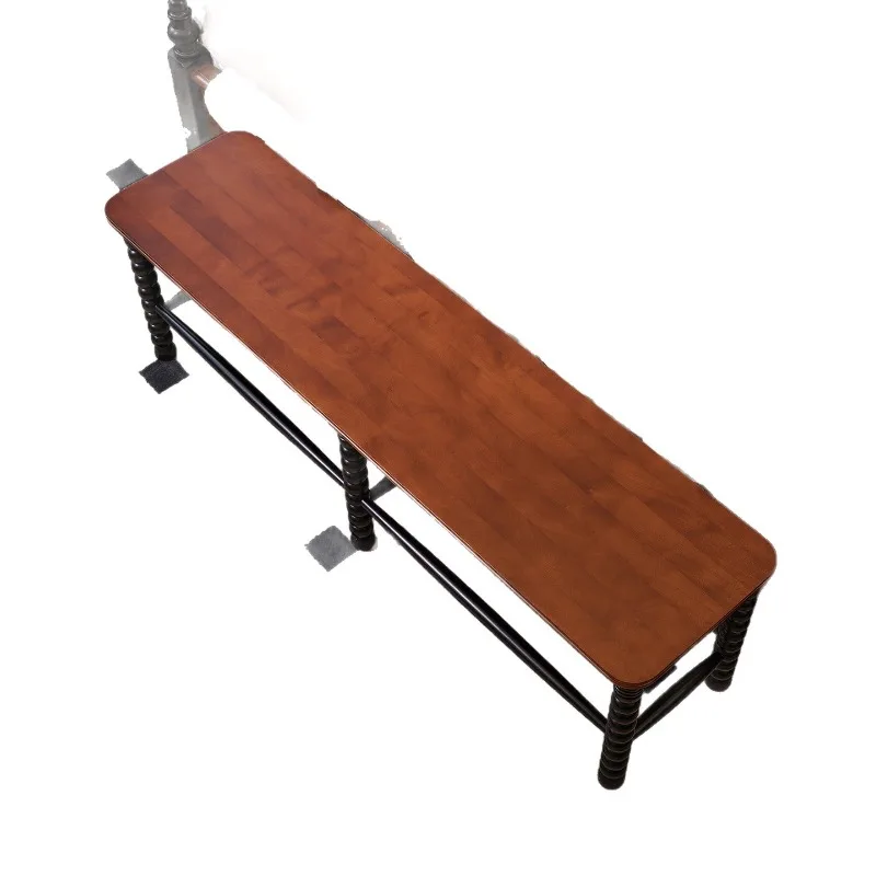 

French retro solid wood bedside stool Middle antique bedroom American simple modern bedside stool Solid wood bench