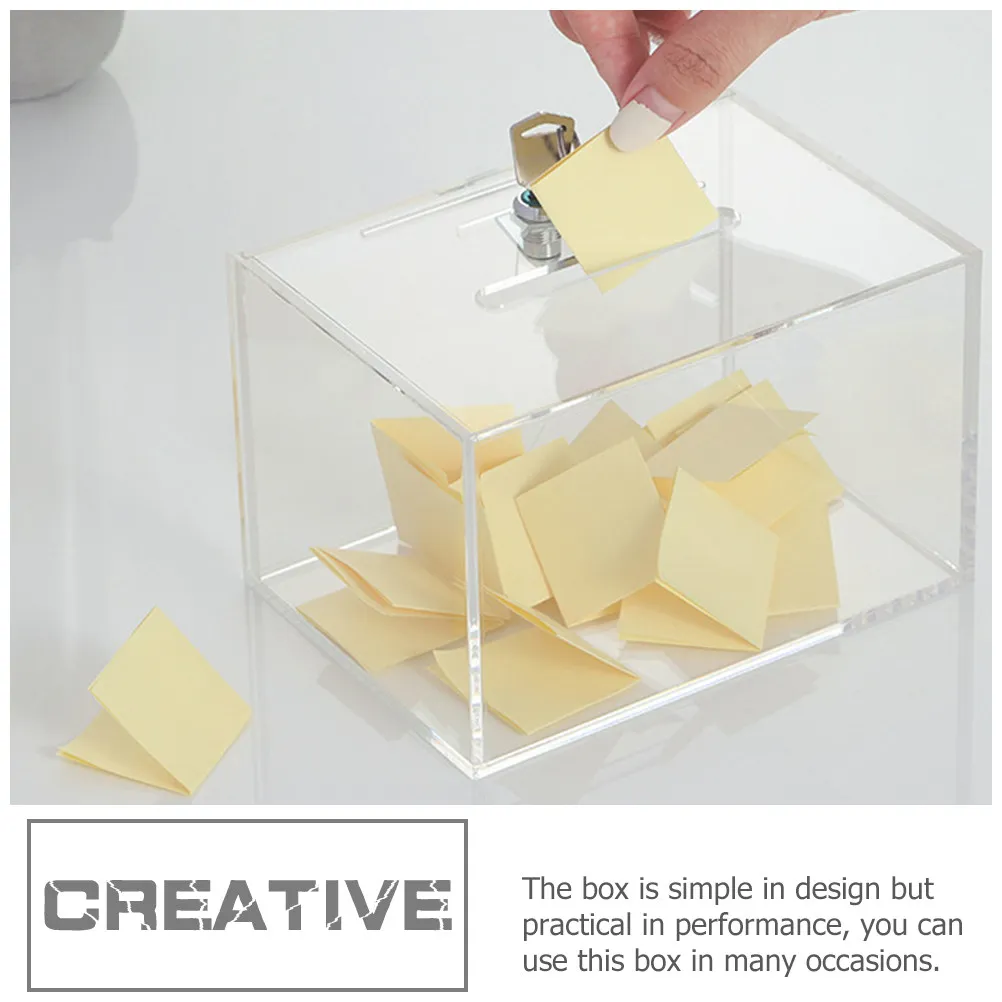 Premium Clear Donation Box Acrylic Suggestion Lockable Complaint Letter Box Secure Ballot Fundraising Public Use