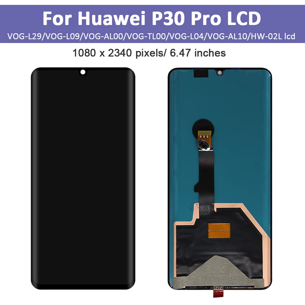 6.47 OLED For Huawei P30 Pro LCD Display VOG-L29 VOG-L09 VOG-L04 Touch Screen Digitizer Panel For Huawei P30Pro Display Replace