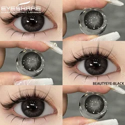 EYESHARE 2pcs Colorcon Colored Contact Lenses for Eyes Fashion Dark Eye Contact Black Lenses Big Eye Lenses Yearly Cosmetic Lens
