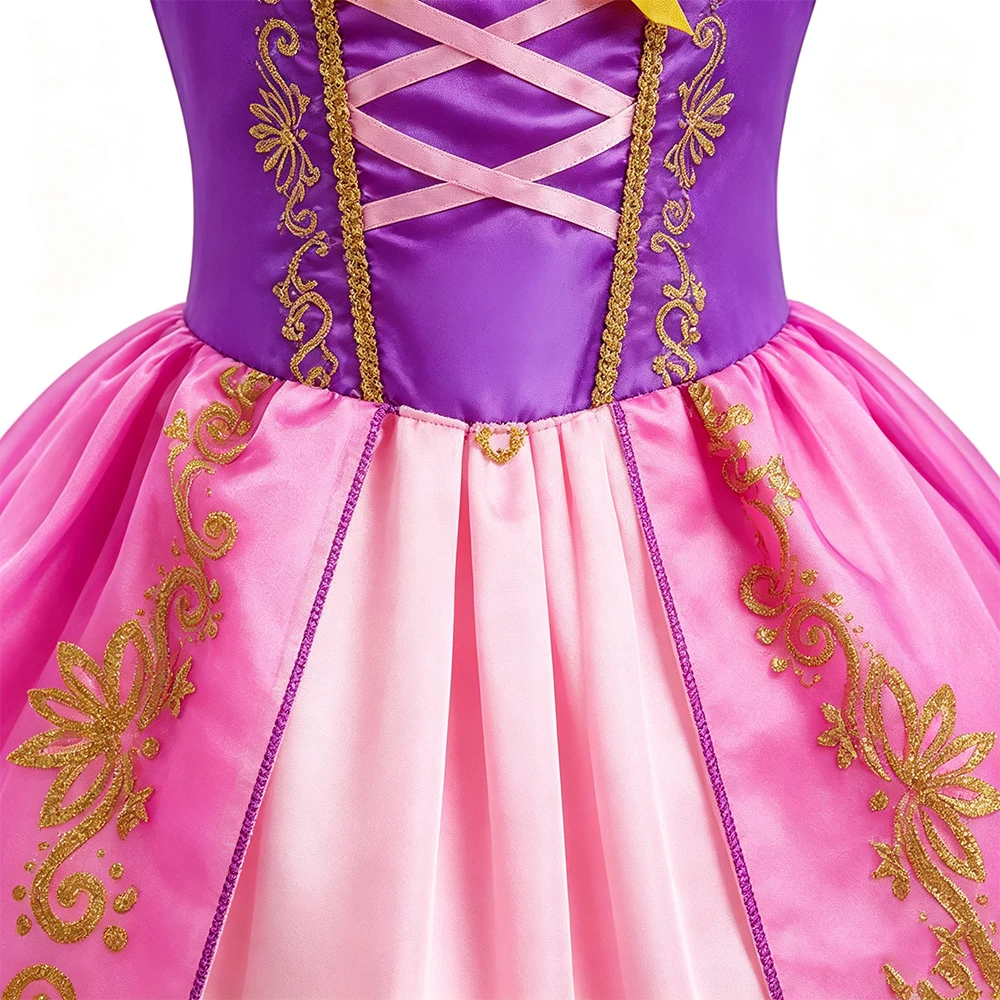 Mädchenkostüm Kinder Cosplay Prinzessinnenkleid Halloween Geburtstag Festliches Partykleid Rapunzel-Kleid Mädchen Karneval Tangled-Kostüm – Detail 5